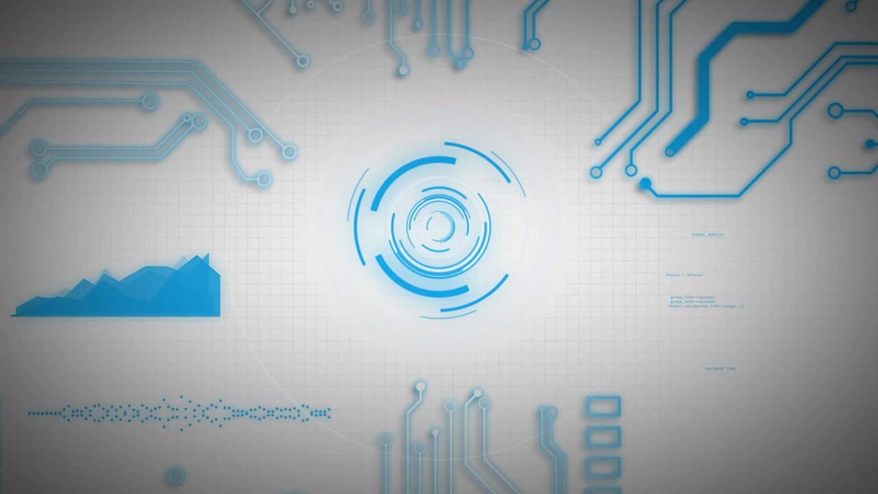 Animation of scope scanning and data processing over cityscape