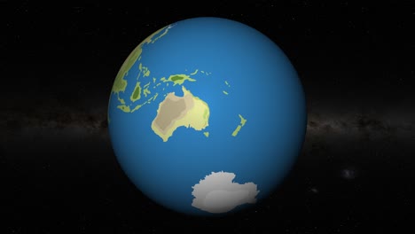 animated sequence zooming into sydney on a globe.