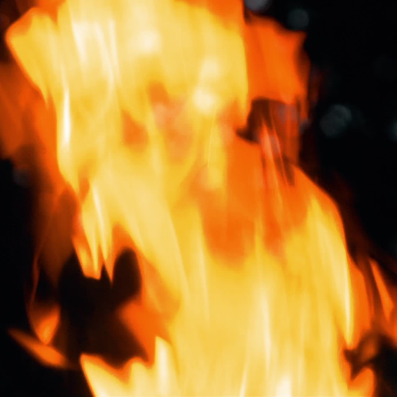 Fire flame. Fire. Yellow and red flames against a black background