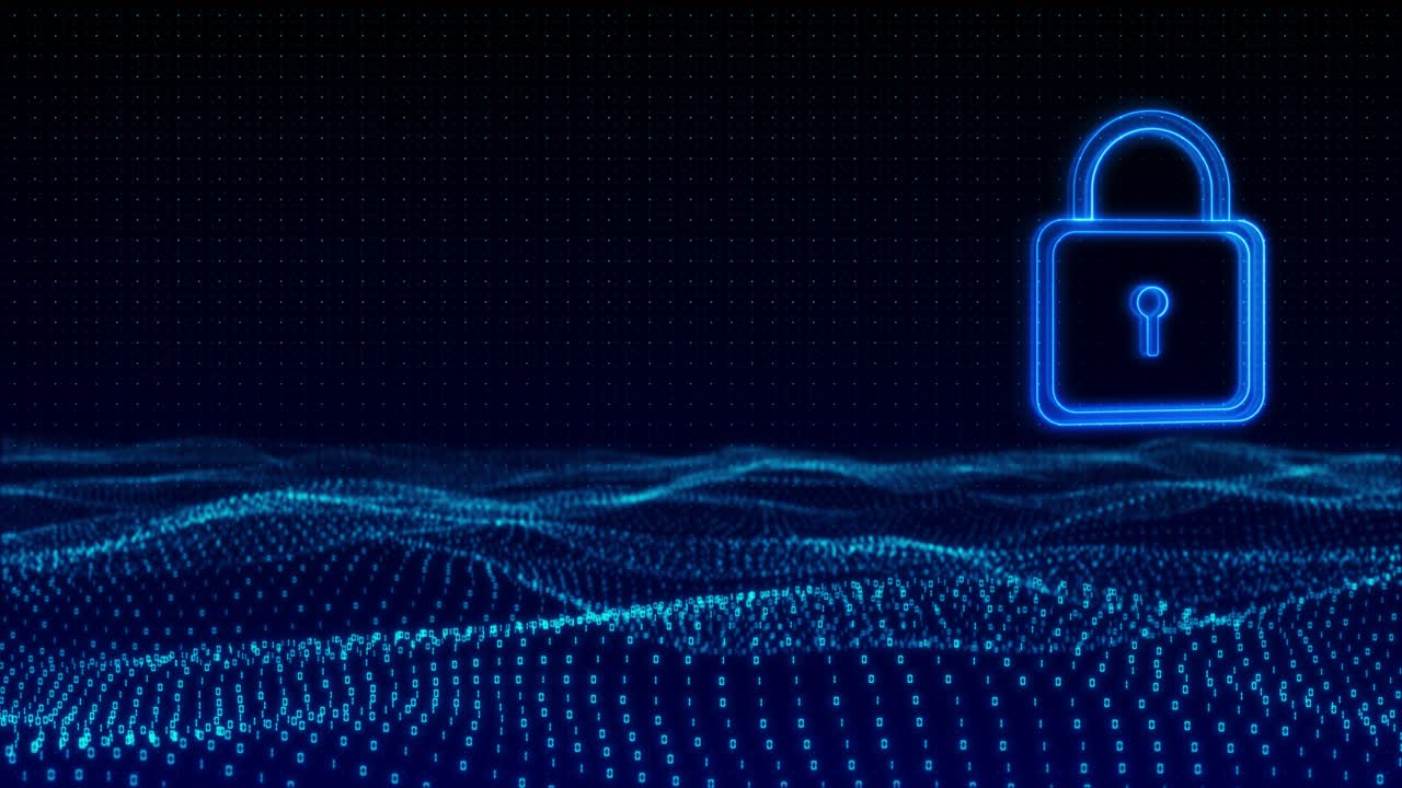 Cyber security identity verification large glowing blue finger print on chip sensor digital