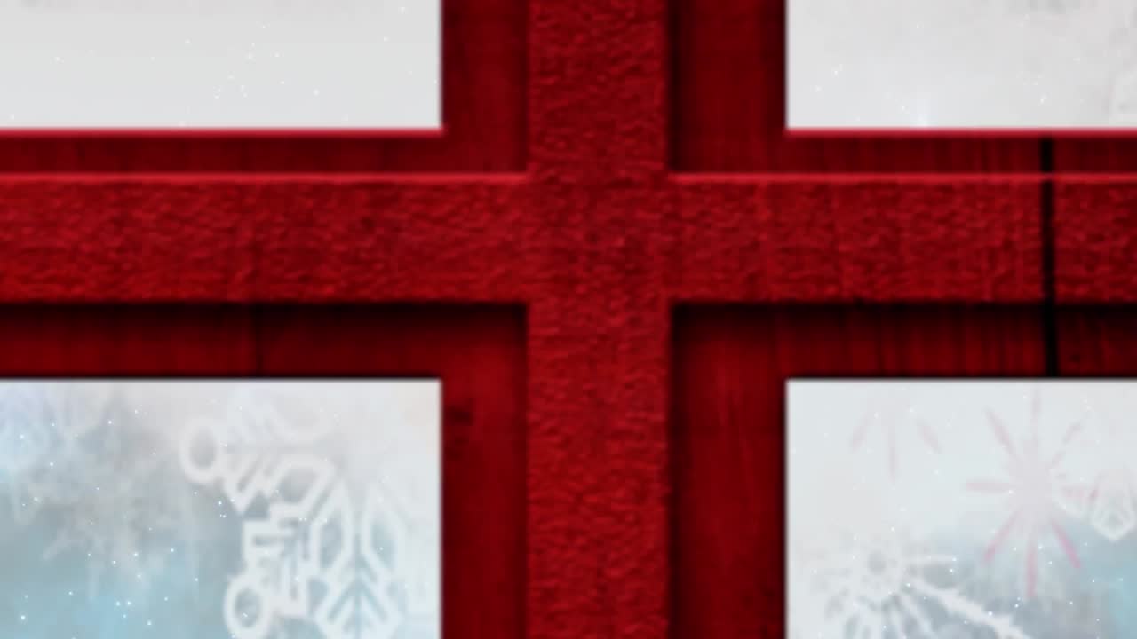 창문 을 통해 볼 수 있는 달 위 에 내리는 눈 의 애니메이션