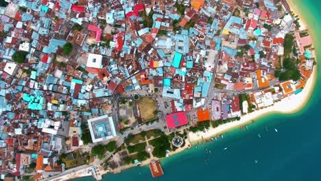vista aérea de las islas en el archipiélago de zanzíbar