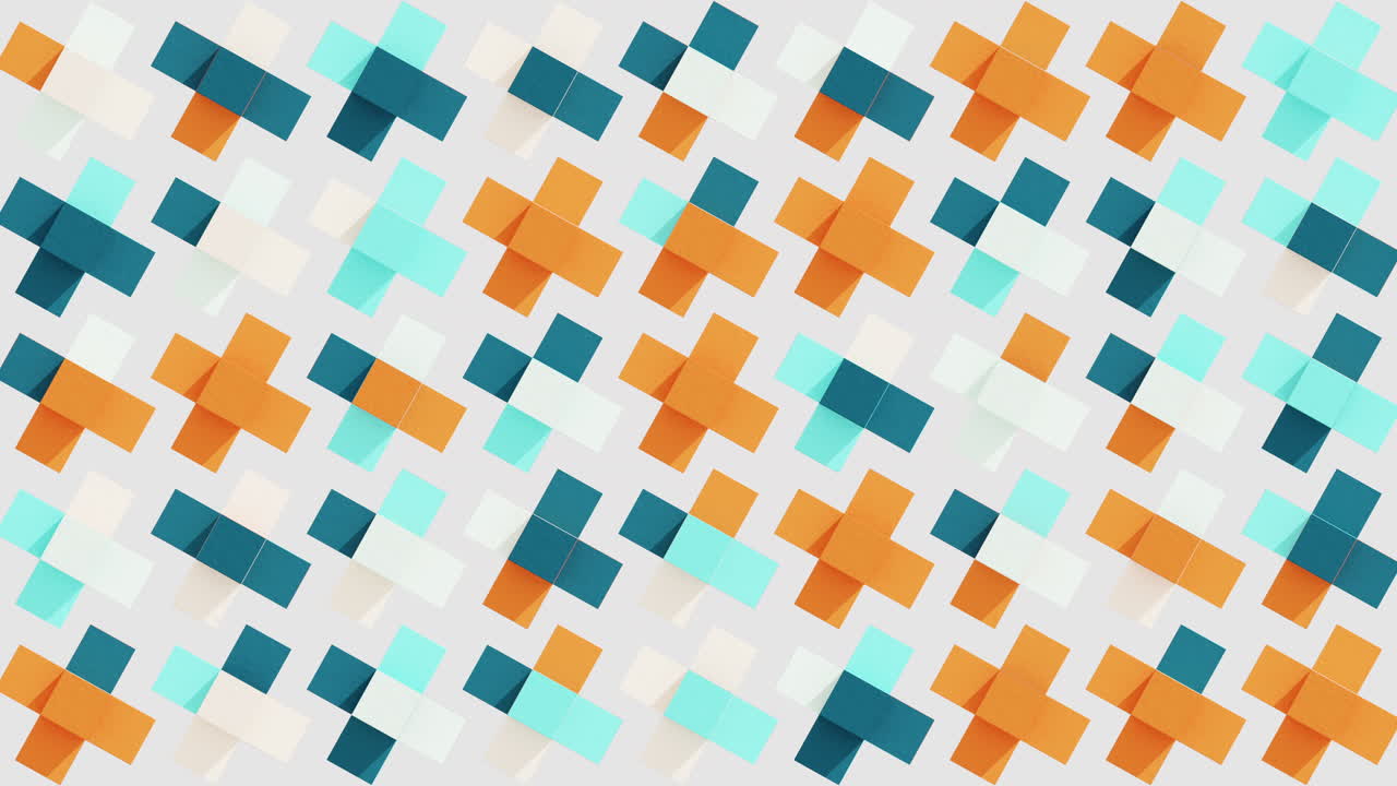 Abstract Geometric Pattern with Squares and Crosses