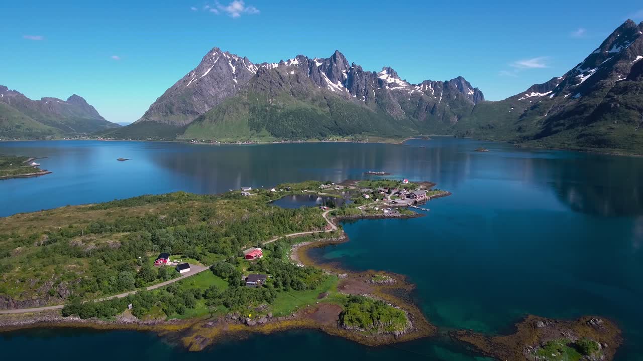 imágenes aéreas de la hermosa naturaleza de noruega.