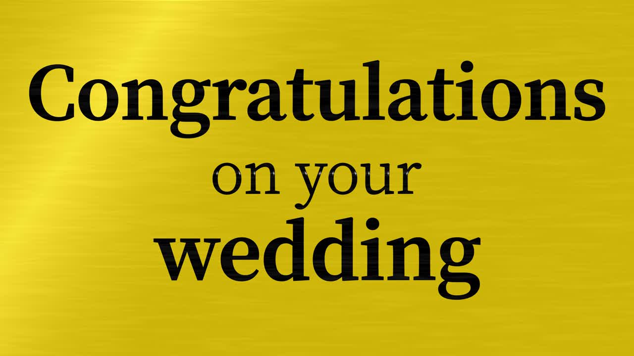Congratulations on your wedding message text animation motion graphics