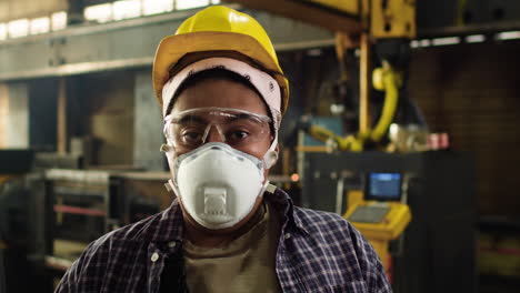 Woman-posing-in-the-factory