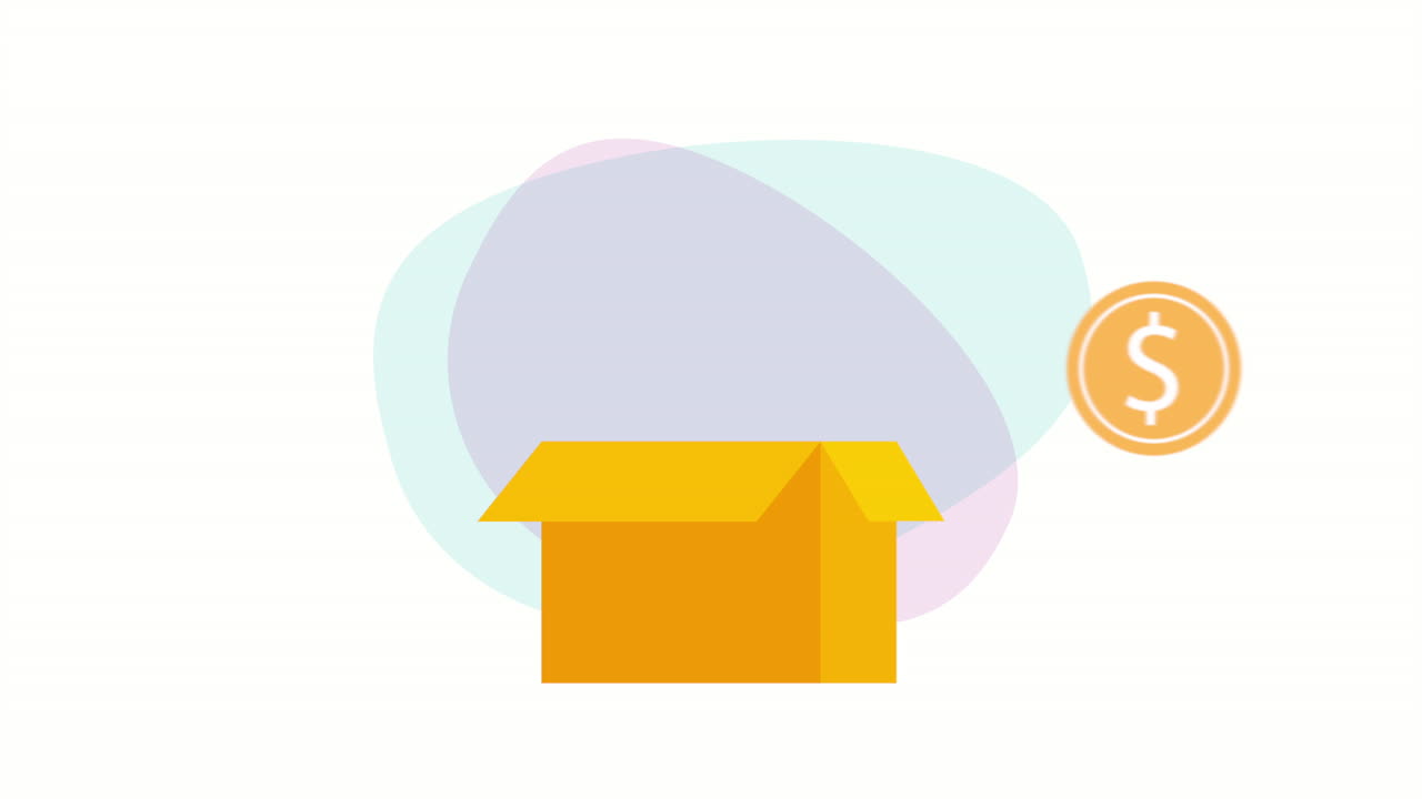 caja de cartón con monedas