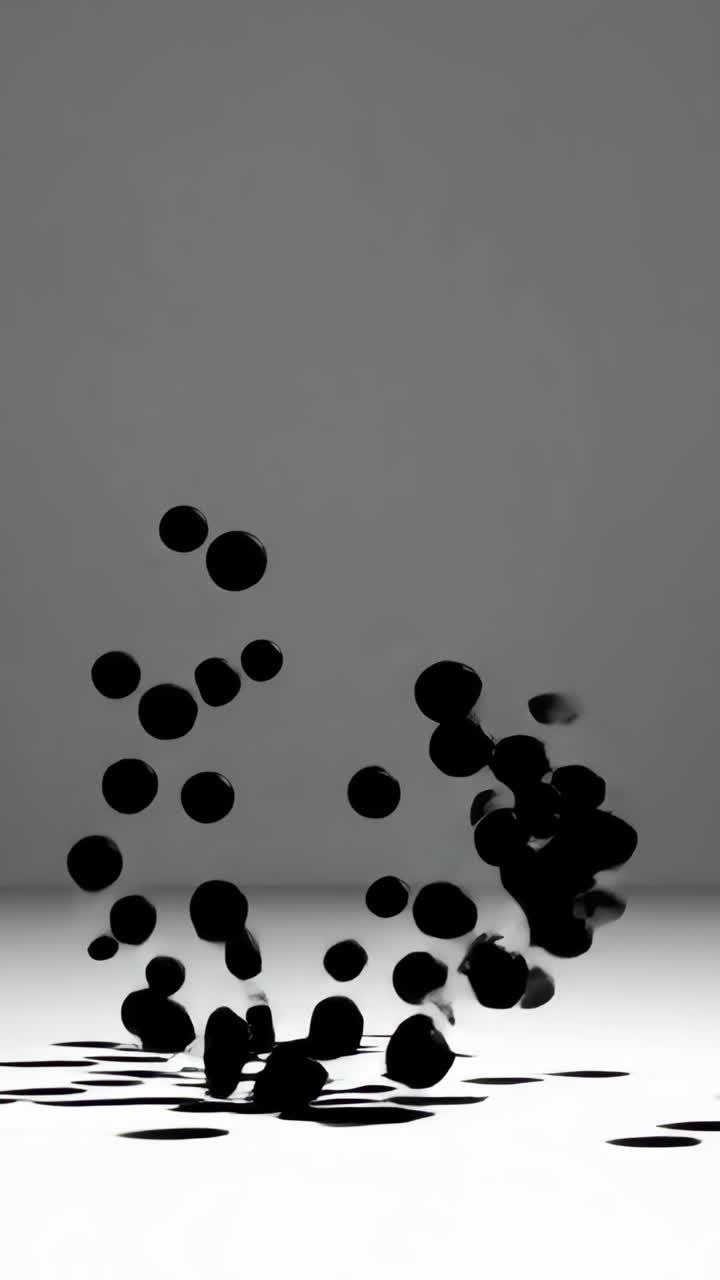 Black Balls Falling on a White Floor