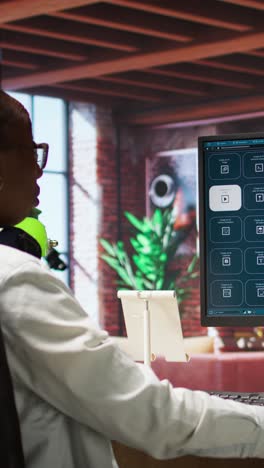 vertical video person at home solving tasks with ai program turning text prompt into videos
