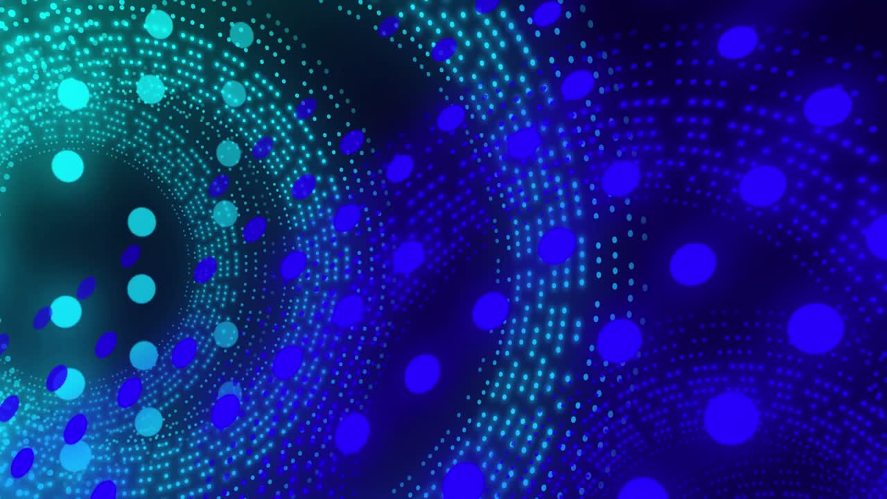 Animation of flashing green and blue lights pattern on black background