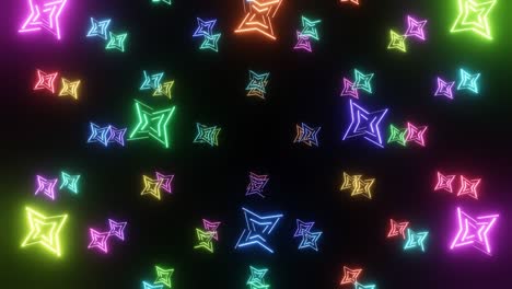 neon twinkling disco stars. vj loop animation