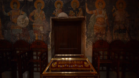 gold chest inside of an orthodox church