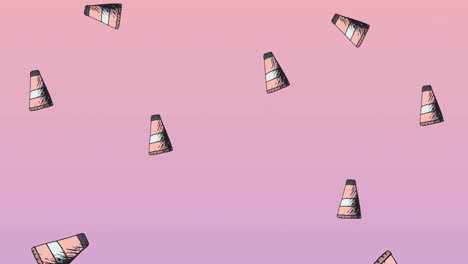 animation of cream repeated on pink background