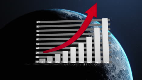 animation of data processing and statistics over globe