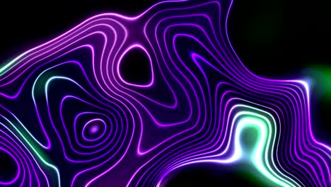 violet and green neon glowing liquid waves abstract motion background