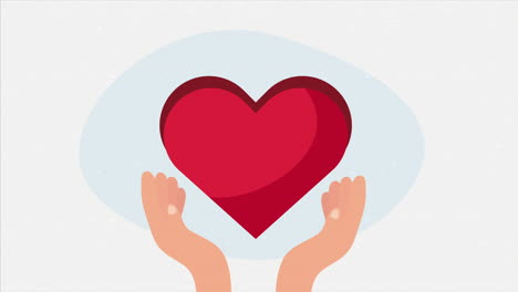 hands protecting heart love animation