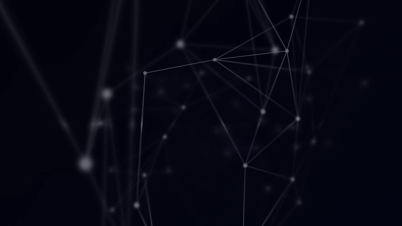 Animation of network of connections floating against black background