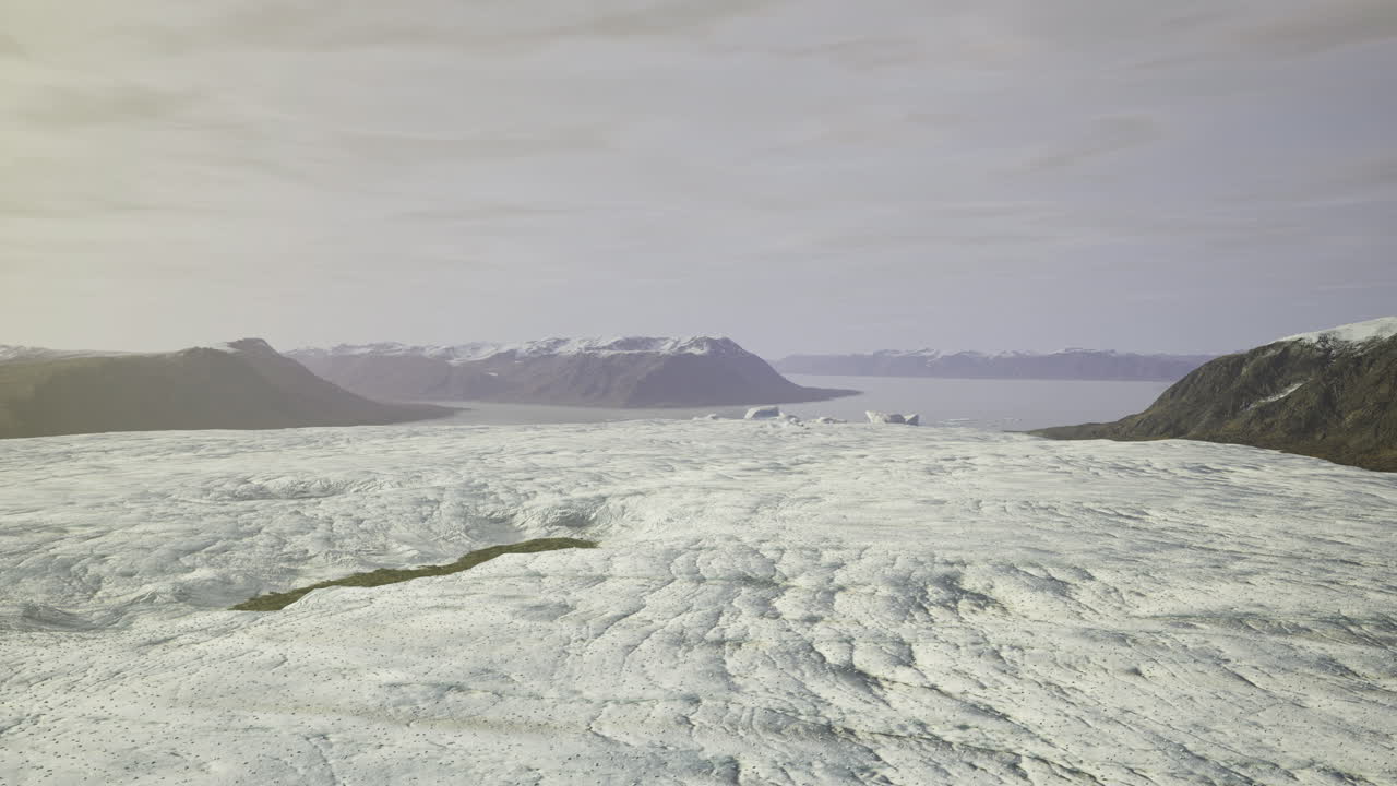 Vast glacier landscape reveals stunning mountains and serene waters