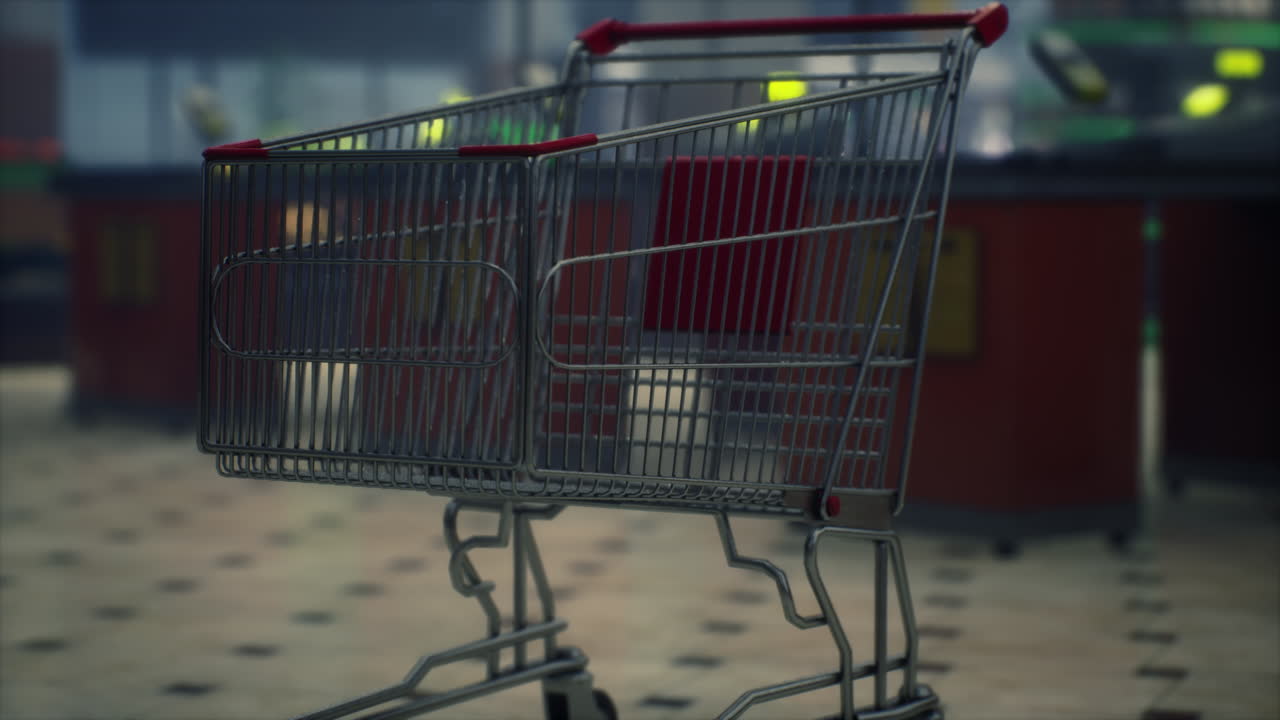 코로나19 코로나바이러스 전염병으로 인해 폐쇄된 비어있는 슈퍼마켓