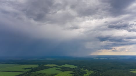 stormy sky timelapse. aerial timelapse of the sky with heavy rain cloud moving over the rural area