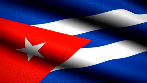 cuba flag waving textile textured background. seamless loop animation. full screen. slow motion. 4k video