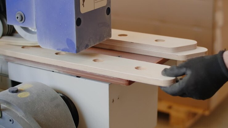 Woodworking Process with Machine and Human