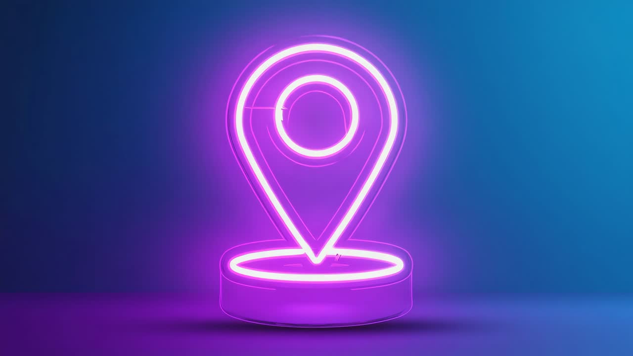 Neon Location Pin