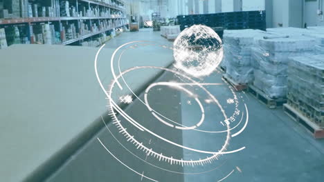 animación de la exploración del alcance y el globo sobre el almacén