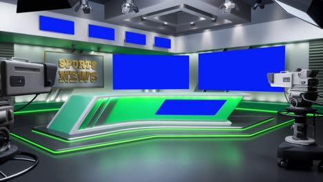 modern sports news studio