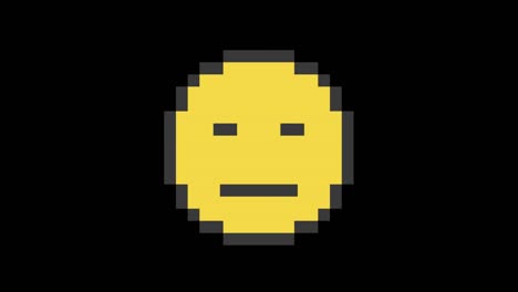 Poker face smile face symbol on hud screen seamless loop glitch interference animation background new dynamic retro. Comic, happy