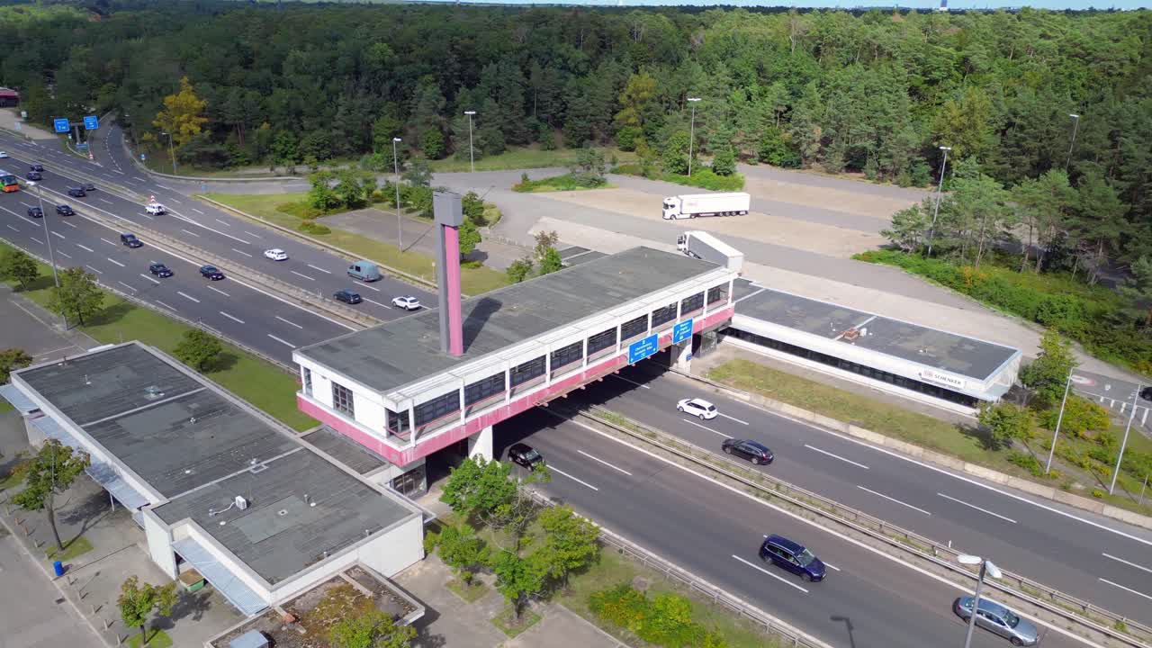 Aerial View of a German Autobahn Rest Area