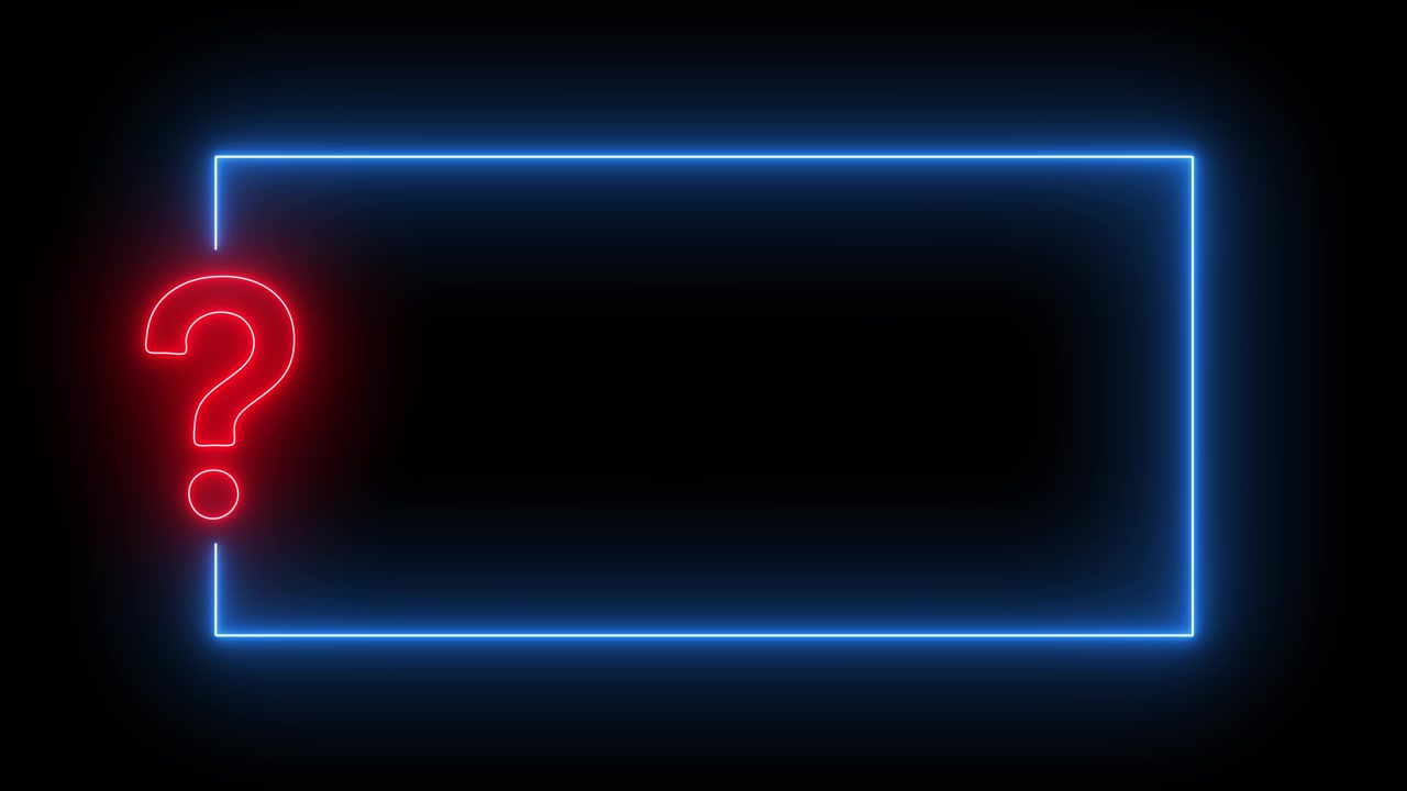 Neon Question Mark and Frame