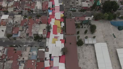 street market mexico city aerial view drone