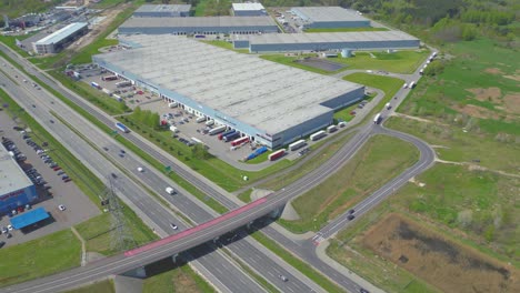 aerial view of goods warehouse