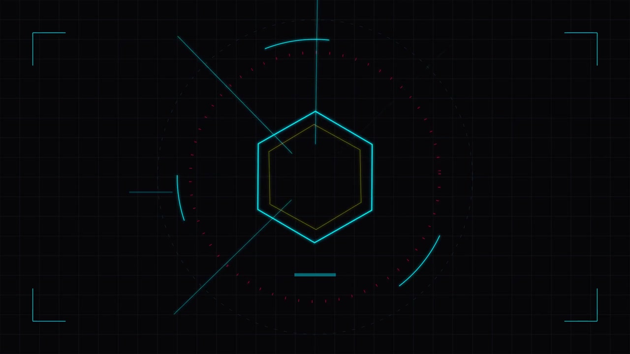 Futuristic Digital Hexagon HUD Interface Animation