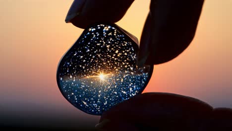 sunset through a crystal