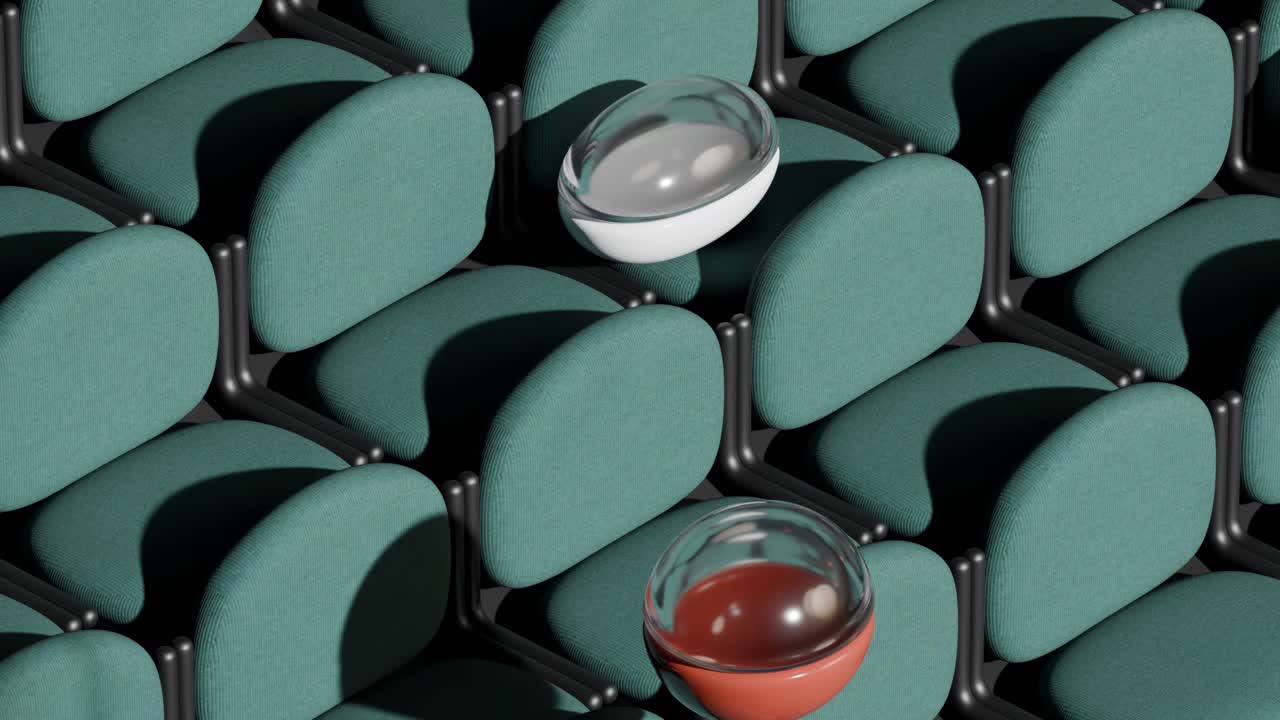 Geometrisk mønster af stole med kugler