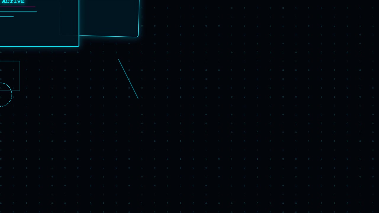 Digital Interface HUD with Glowing Blue Data Elements