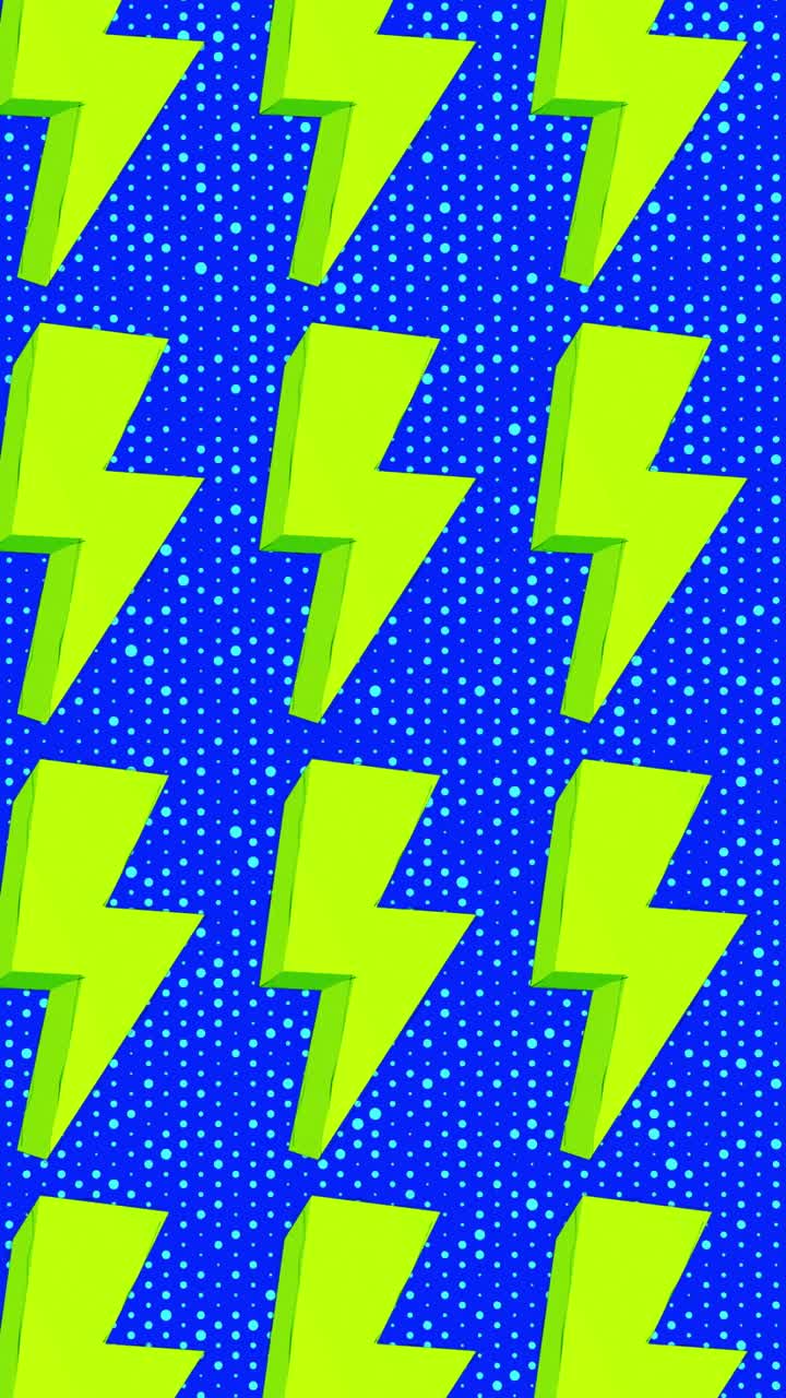 Pattern animato e vivace di fulmini 3D su sfondo mezzatinta