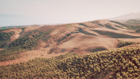 aerial view of a mountain range in a desert