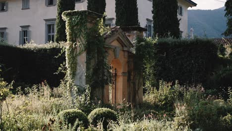 ancient stone gate in famous villa balbiano garden