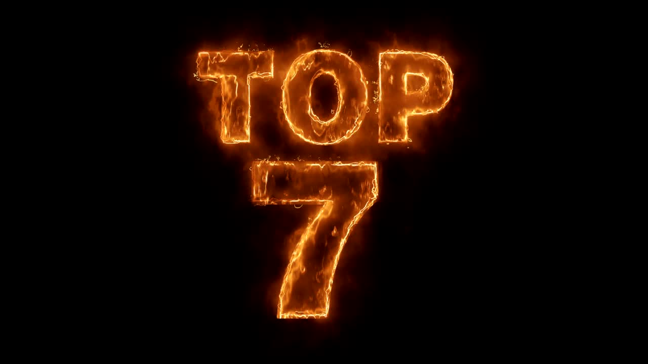 las 7 mejores palabras de animación caliente que quema el bucle de llamas de fuego realista.