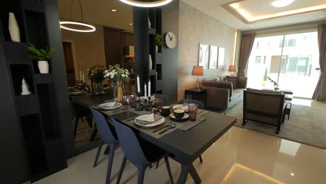 beautiful dining area fully furnished with decorative objects