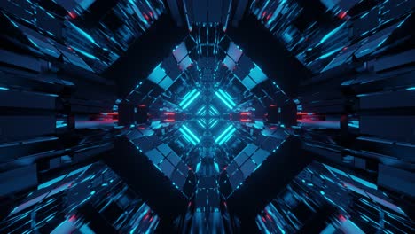 abstrakter futuristischer tunnel mit leuchtenden neonlichtern