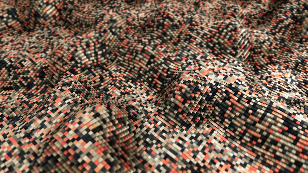 superficie de onda abstracta de cubos multicolores en movimiento