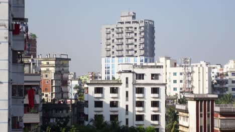 cityscape of densely populated urban area in bangladesh