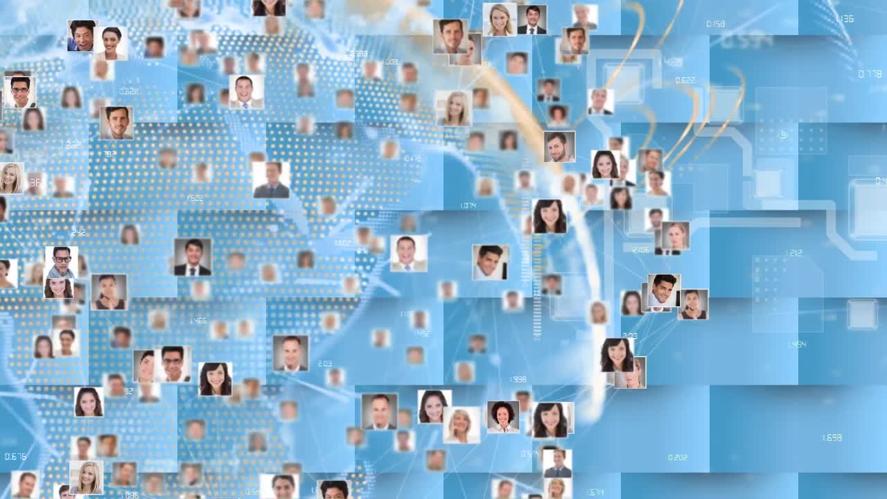 전 세계 사진 및 연결의 애니메이션