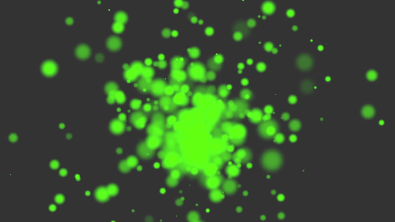 Animation fly abstract green bokeh and particles 2
