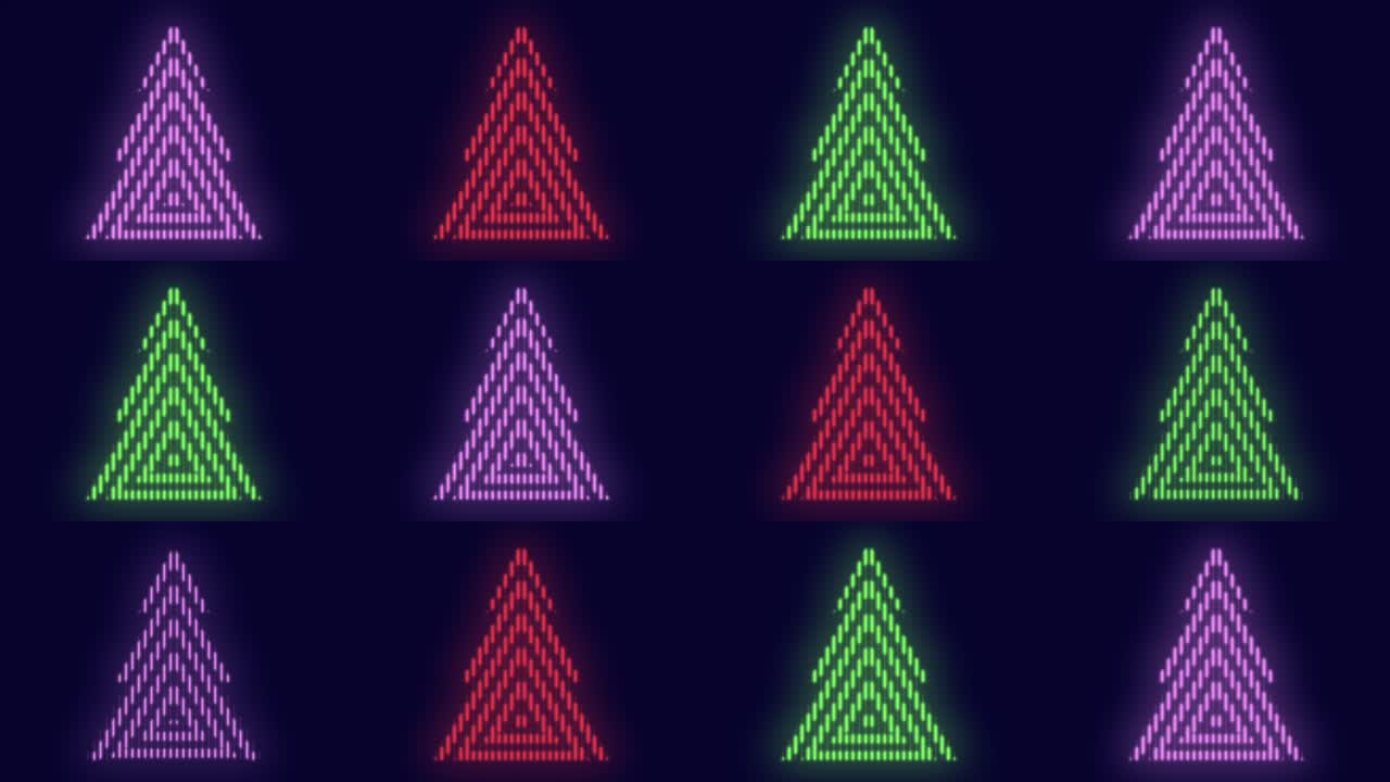Neon colorful christmas trees pattern