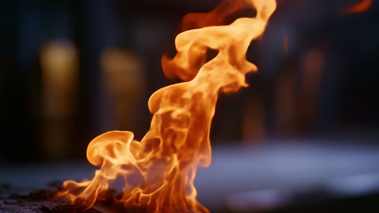 Captivating Flames Dancing in Motion: A Stunning Display of Fire's Power and Beauty from a Dynamic Video Sequence Highlighting the Essence of Flames